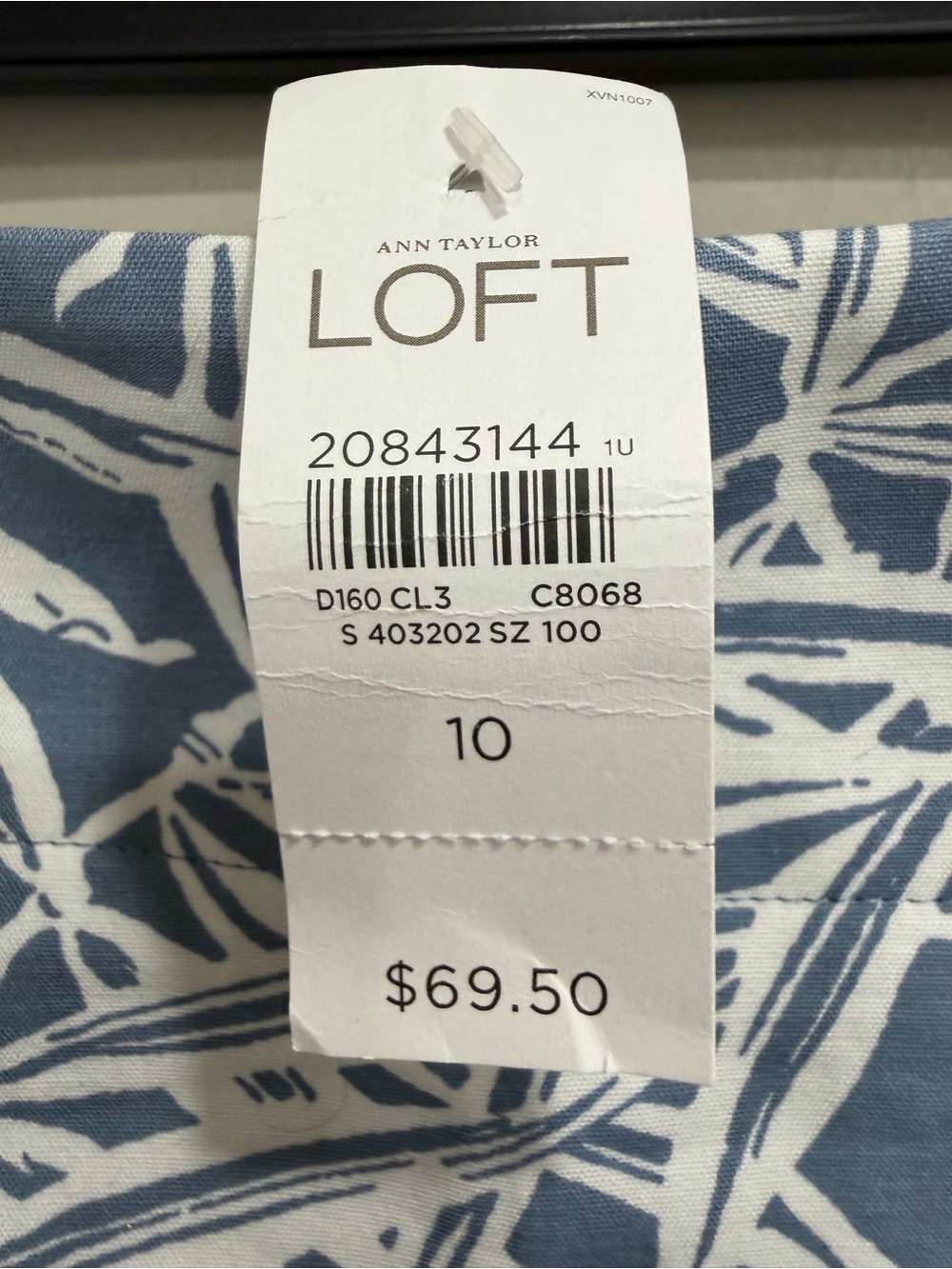 🩷 2 for $20! NWT Ann Taylor Blue and White Leaf-Print Pencil Skirt - medium - Picture 4 of 8